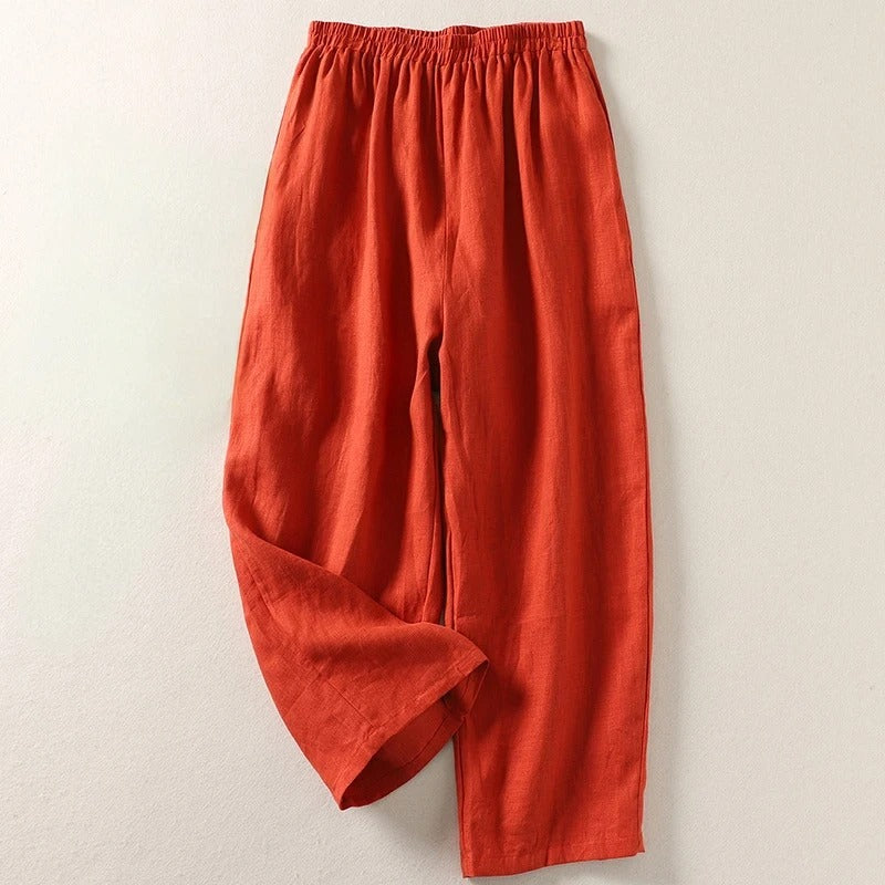 Daniela - Pantalón Pierna Ancha Lino
