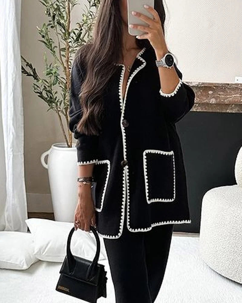 Isabella - Conjunto Chaqueta Contrastado