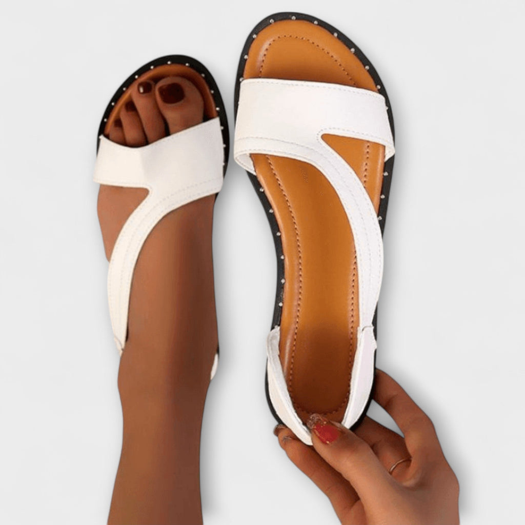 Sofía - Sandalias Planas Cuero