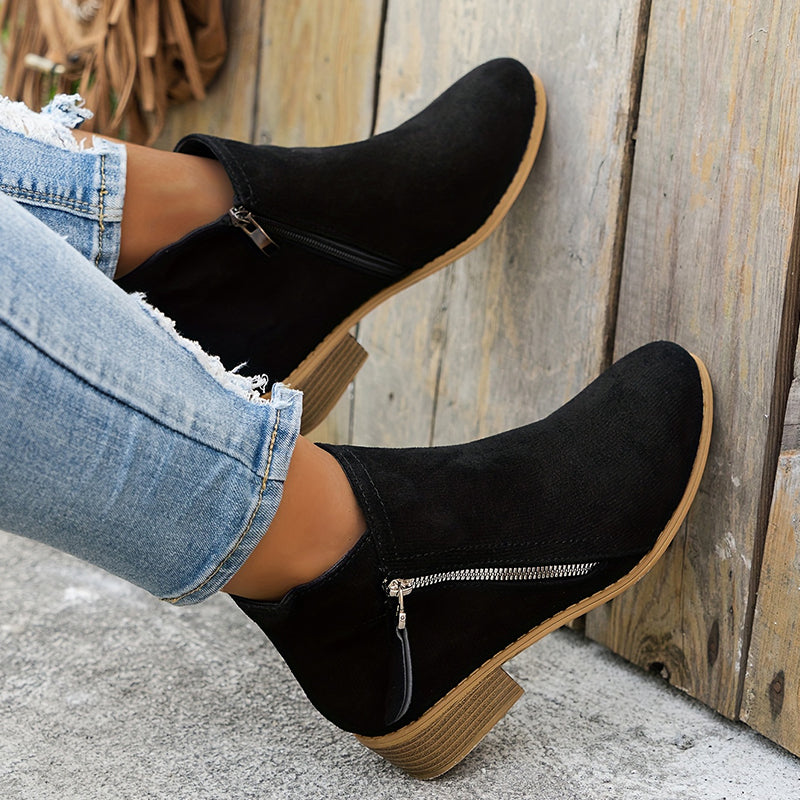Valentina - Botines Ante Tacón Bajo