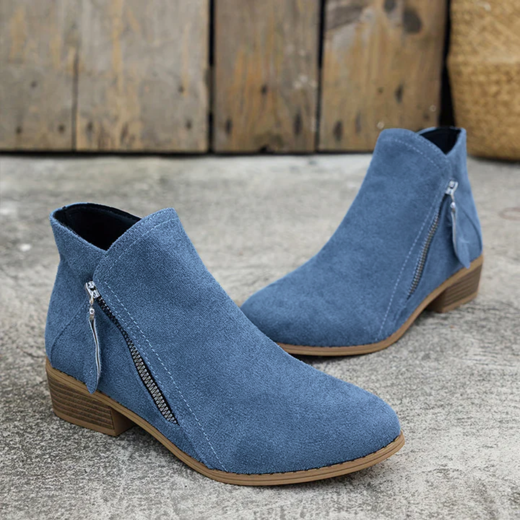 Valentina - Botines Ante Tacón Bajo