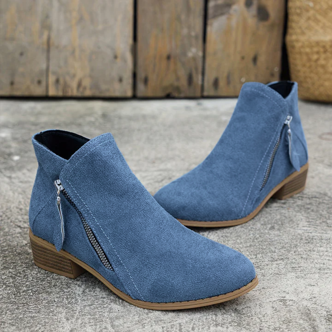 Valentina - Botines Ante Tacón Bajo
