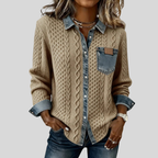 Carolina - Cárdigan Texturizado Denim
