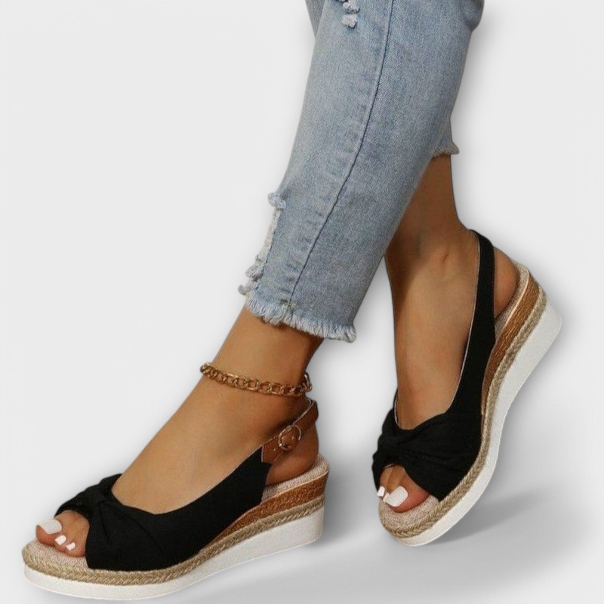 Mariana - Sandalias Plataforma Cómodas de Cuero Suave Premium