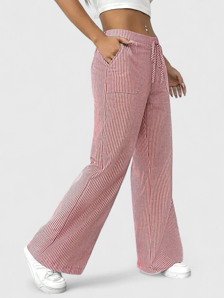 Jimena - Pantalón Pierna Ancha Rayado