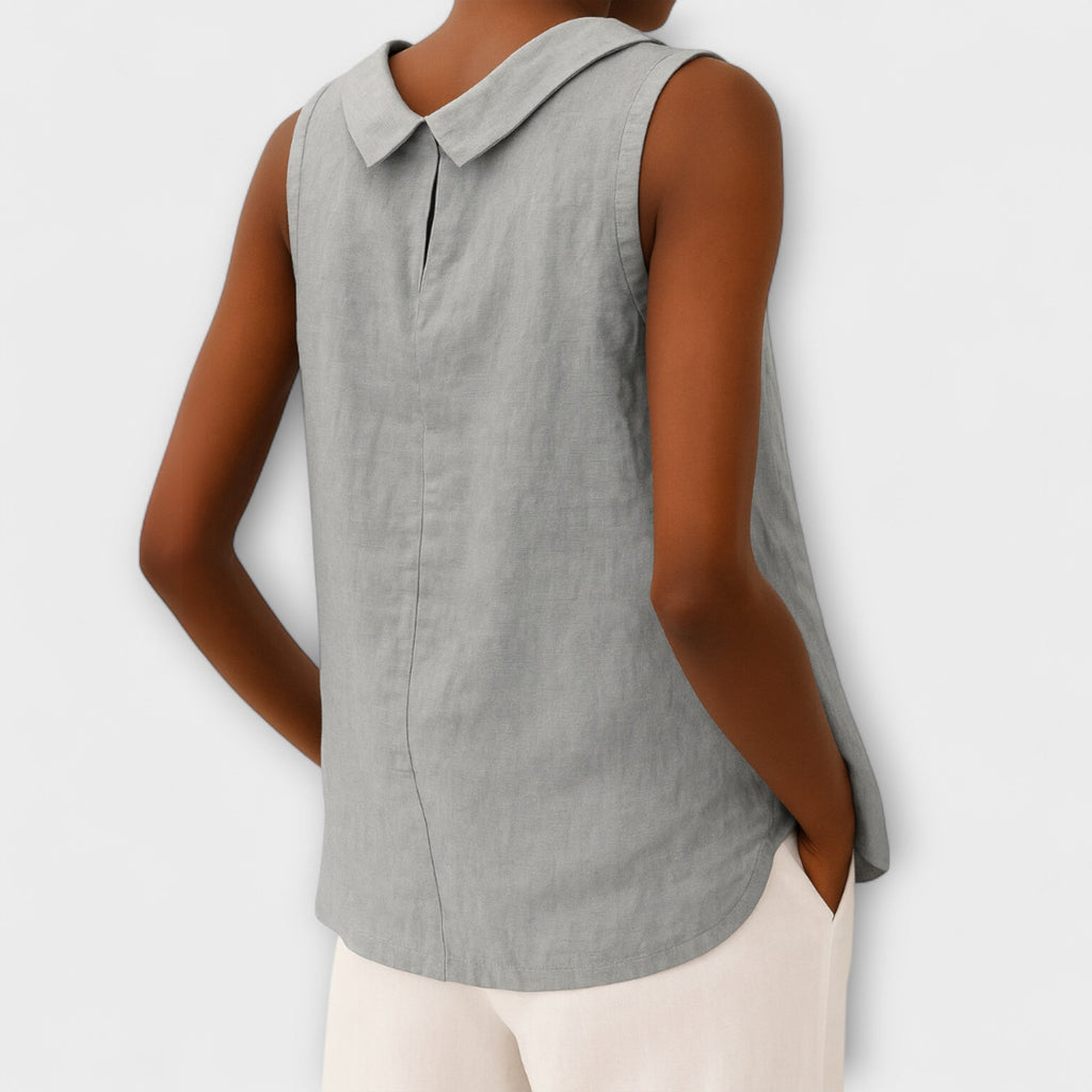 Isabella - Blusa Lino Sin Mangas