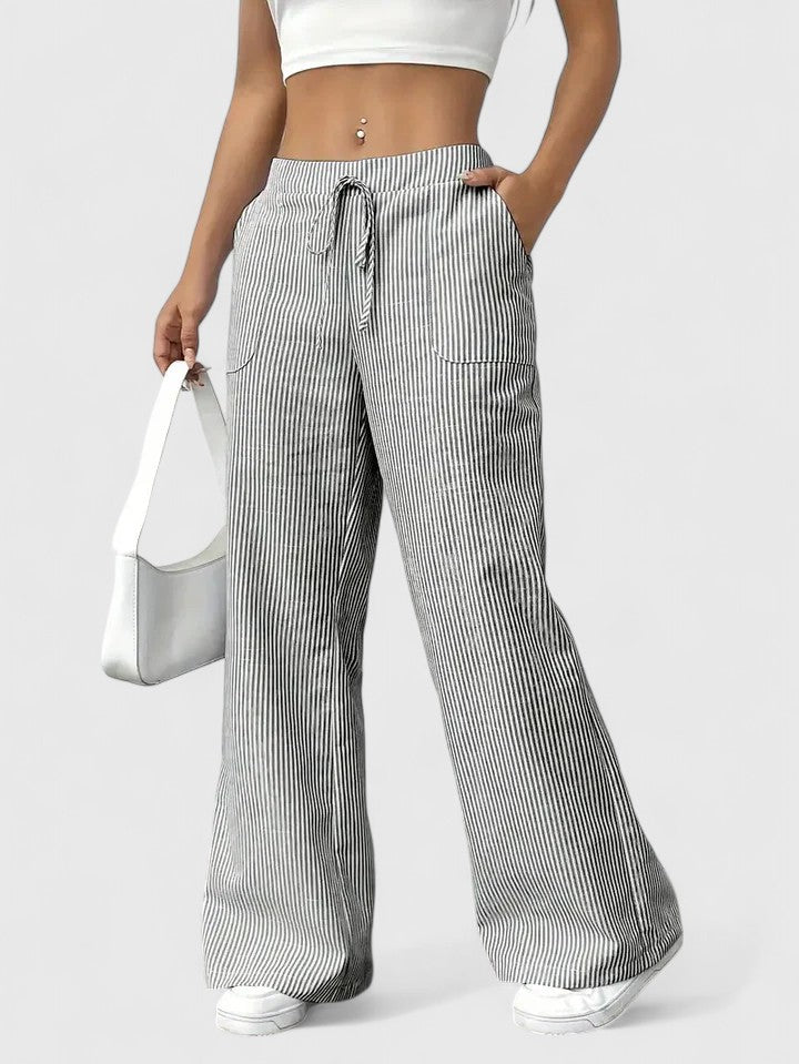 Jimena - Pantalón Pierna Ancha Rayado