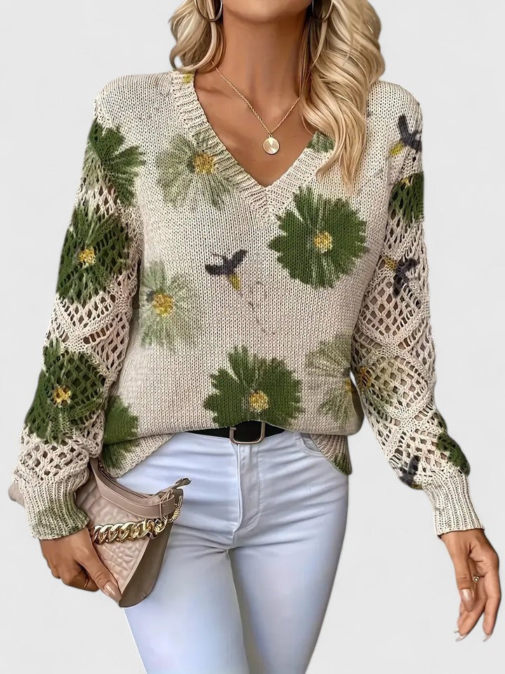 Valeria - Blusa Cuello V Floral
