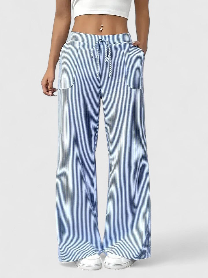 Jimena - Pantalón Pierna Ancha Rayado