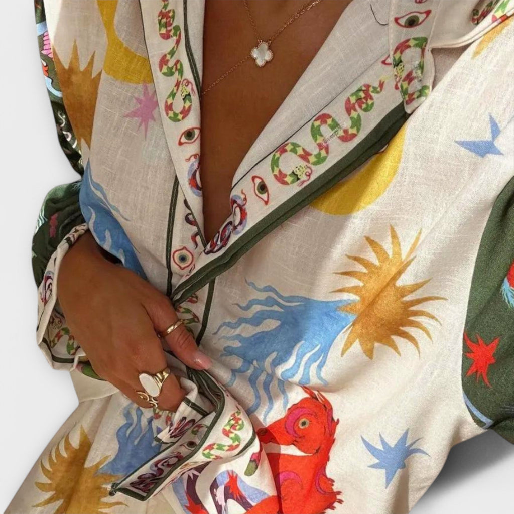 Valentina - Conjunto Satén Estampado