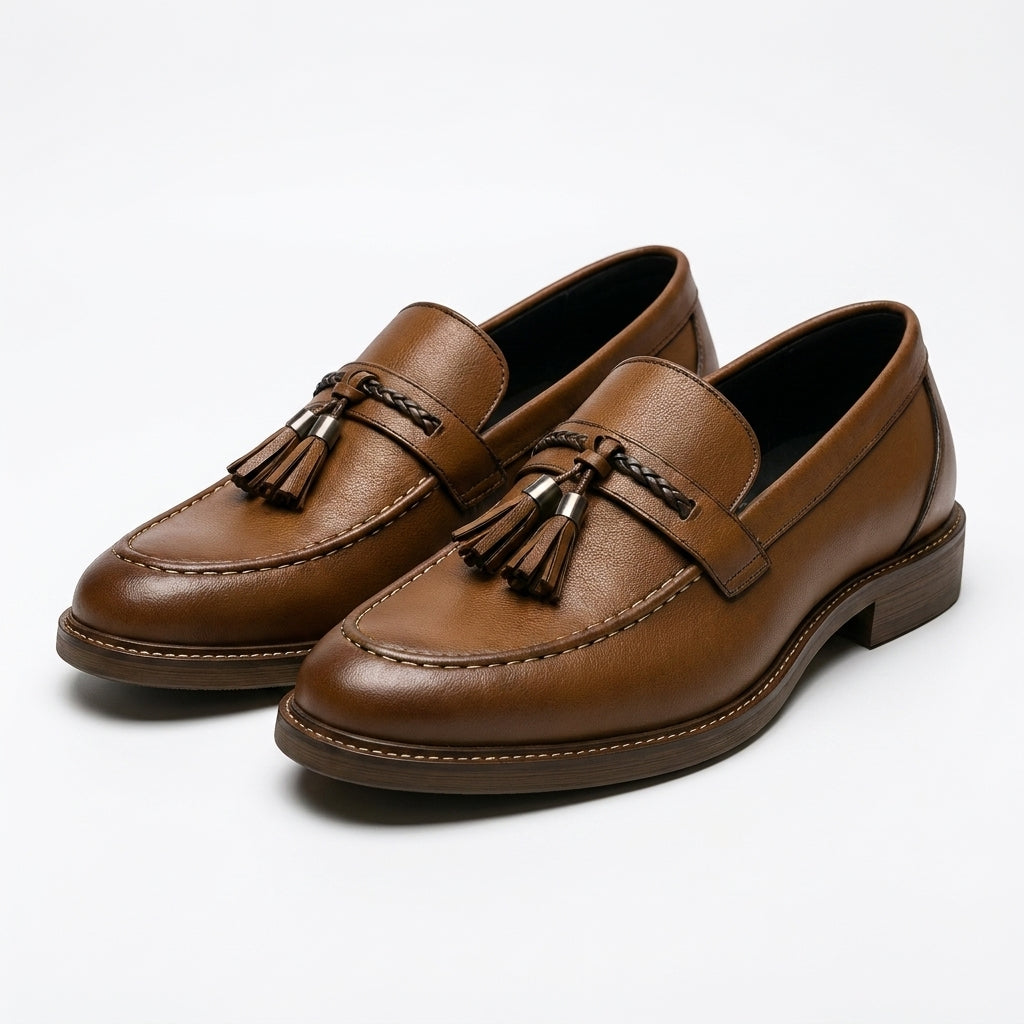 Mocasines de piel con borlas