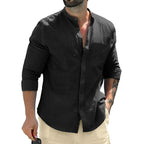 Leonardo - Camisa Lino Cuello Mao