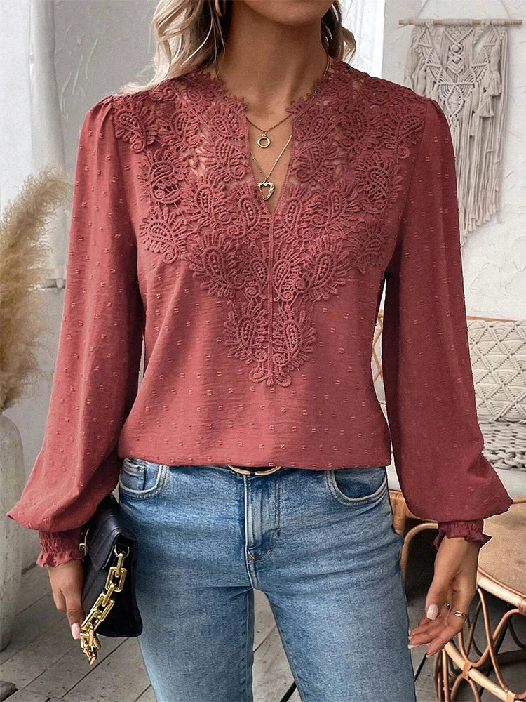 Valeria - Blusa Cuello V Bordada