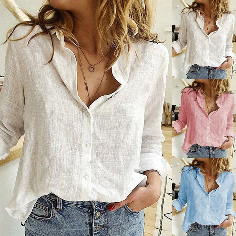 Sofía - Blusa Cuello V Botones