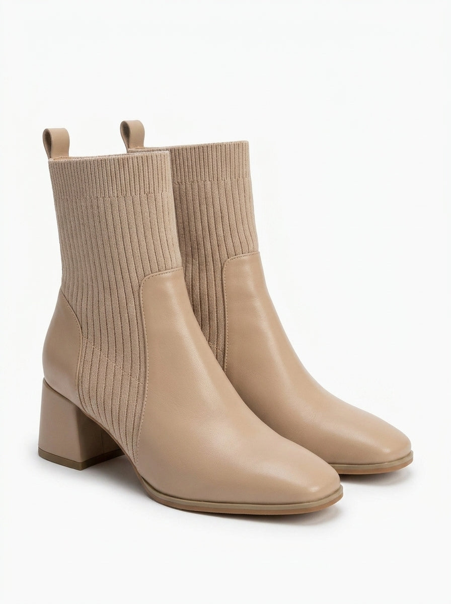 Valeria - Botines Tacón Grueso Elástico