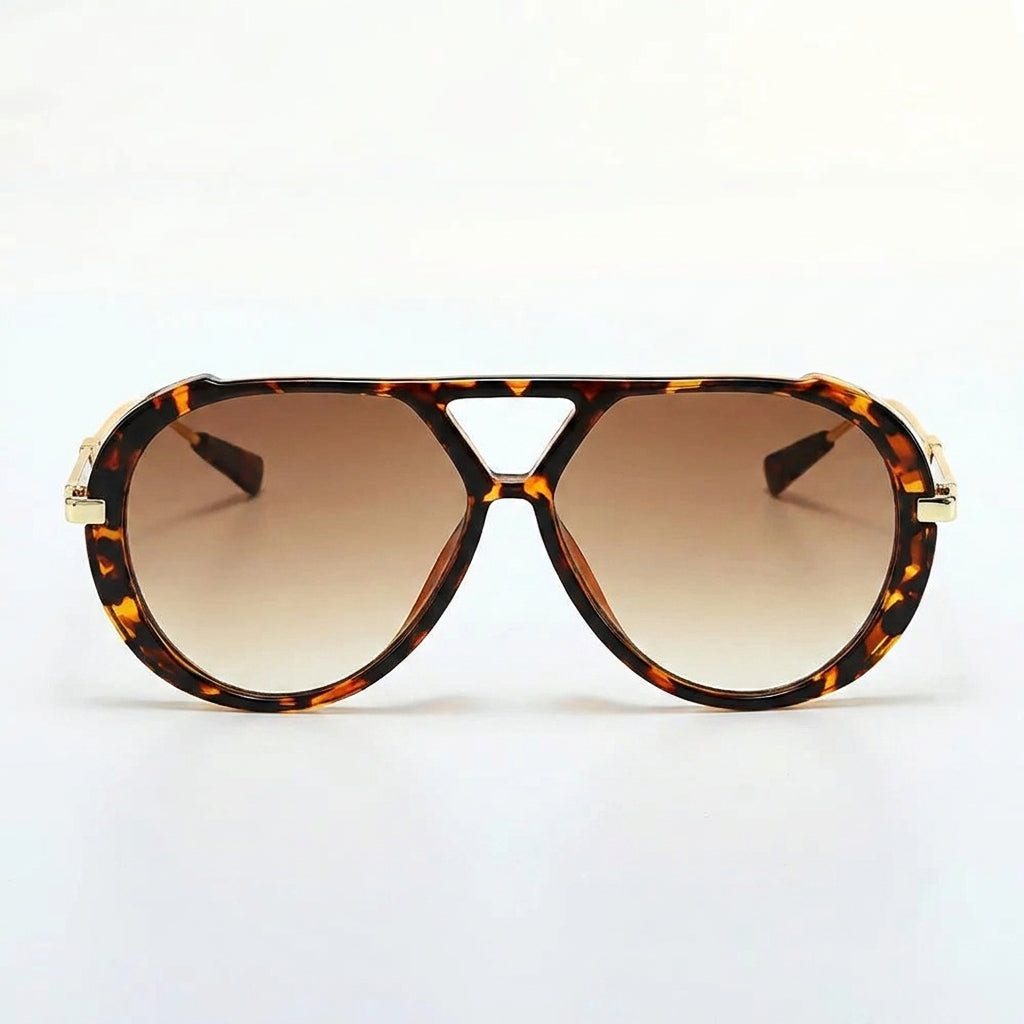 Lentes de sol aviador Panther café carey vista frontal