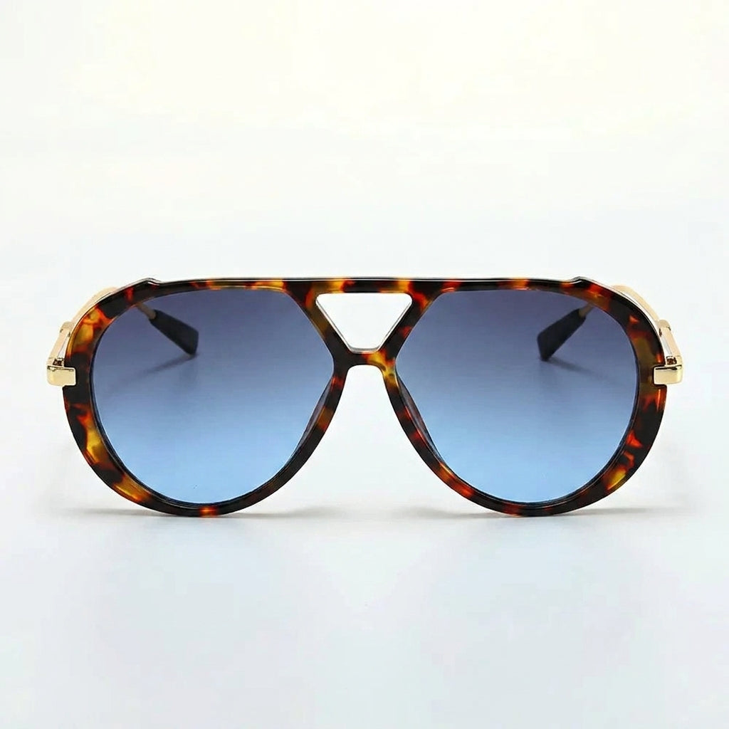 Lentes de sol aviador Panther azul degradado vista frontal