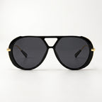 Lentes de sol aviador Panther negro con dorado vista frontal