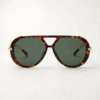 Lentes de sol aviador Panther verde carey vista frontal