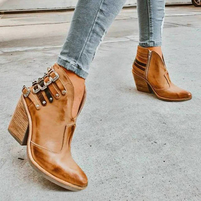 Daniela - Botines Tacón Grueso Urbanos