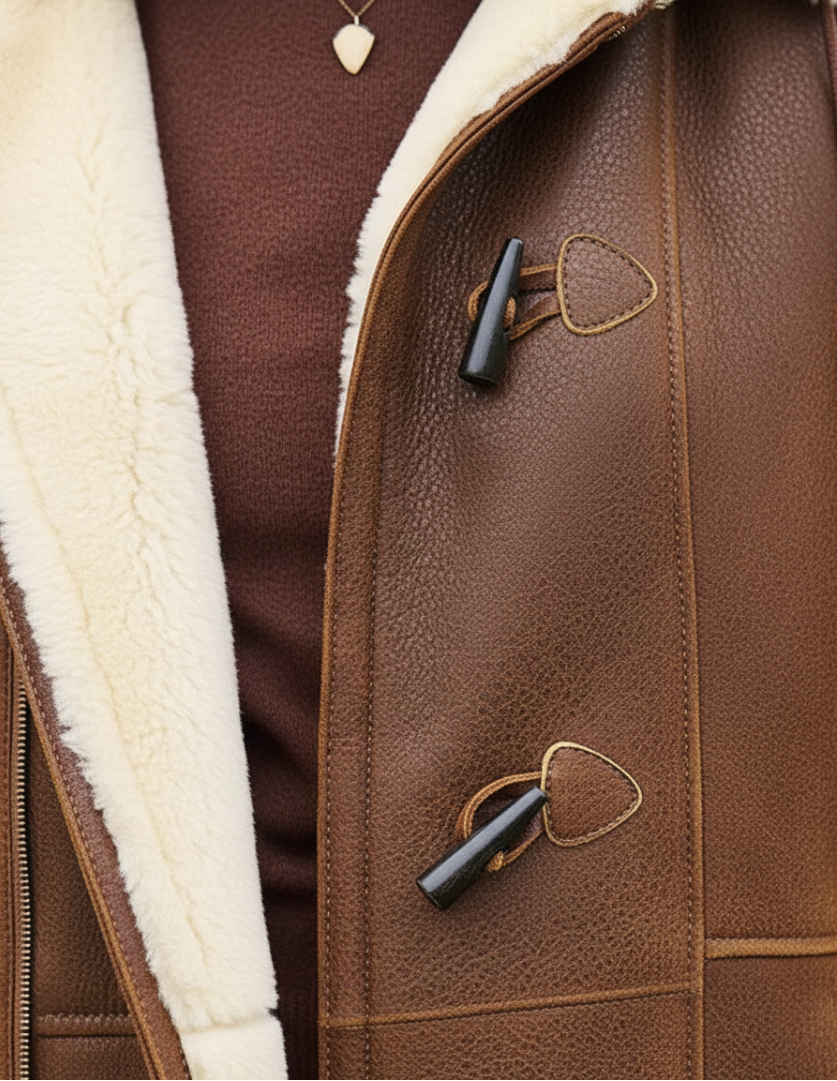 Ximena - Abrigo Largo con Forro Sherpa y Cierre Clásico Elegante