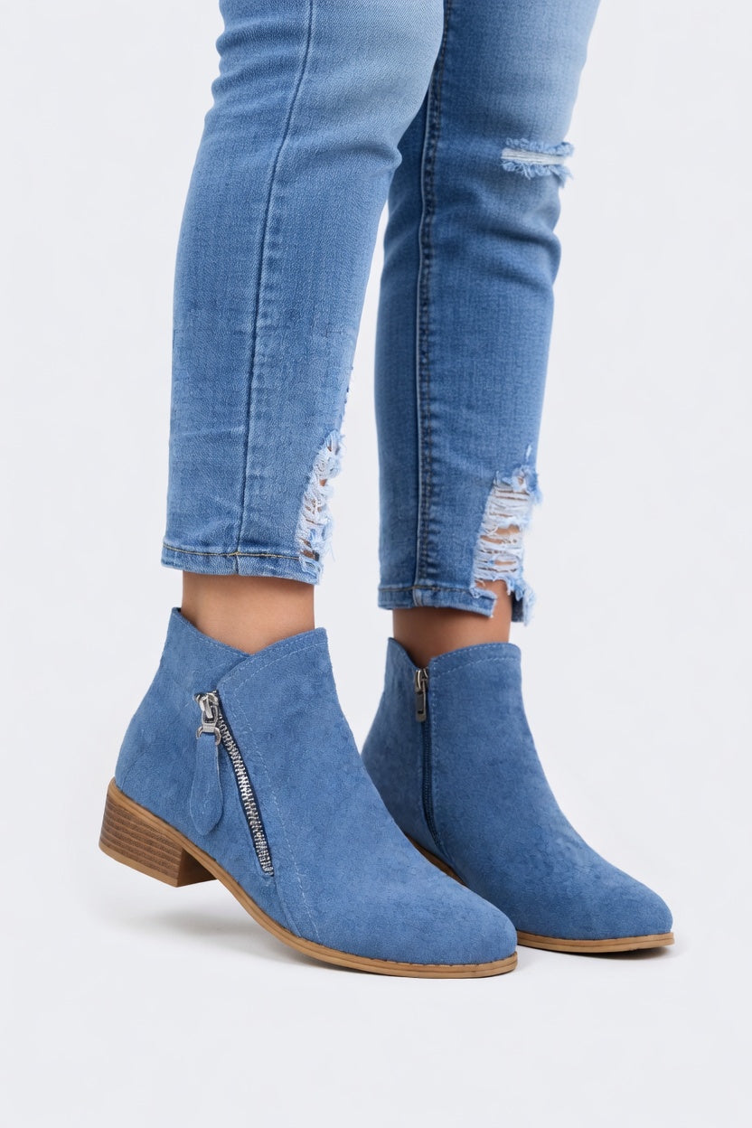 Valentina - Botines Ante Tacón Bajo