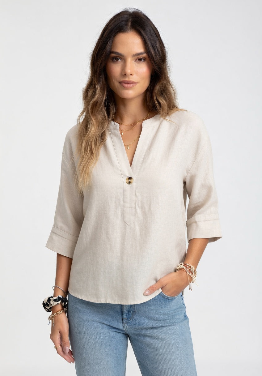 Fernanda - Blusa Lino Botones