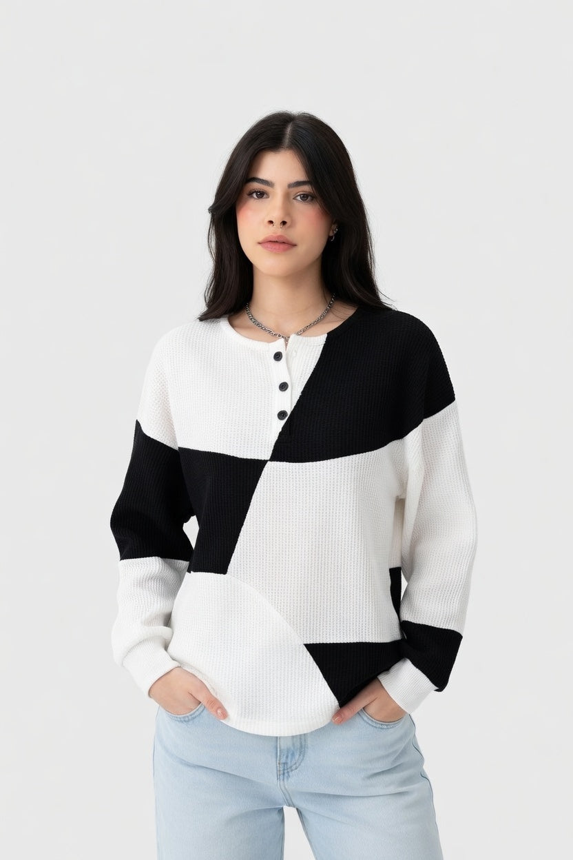 Lorena - Blusa Punto Geométrica