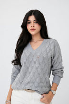 Lucía - Suéter Cuello V Tejido