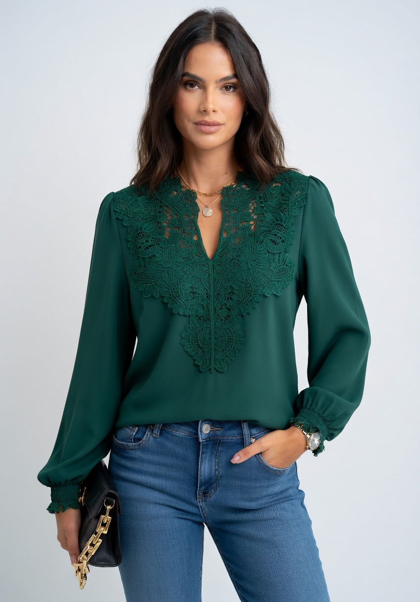 Valeria - Blusa Cuello V Bordada