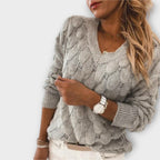 Lucía - Suéter Cuello V Tejido