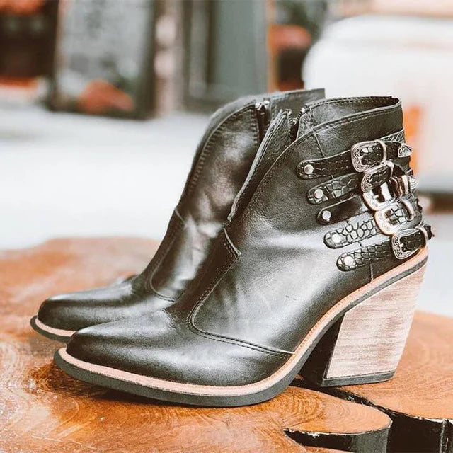 Daniela - Botines Tacón Grueso Urbanos