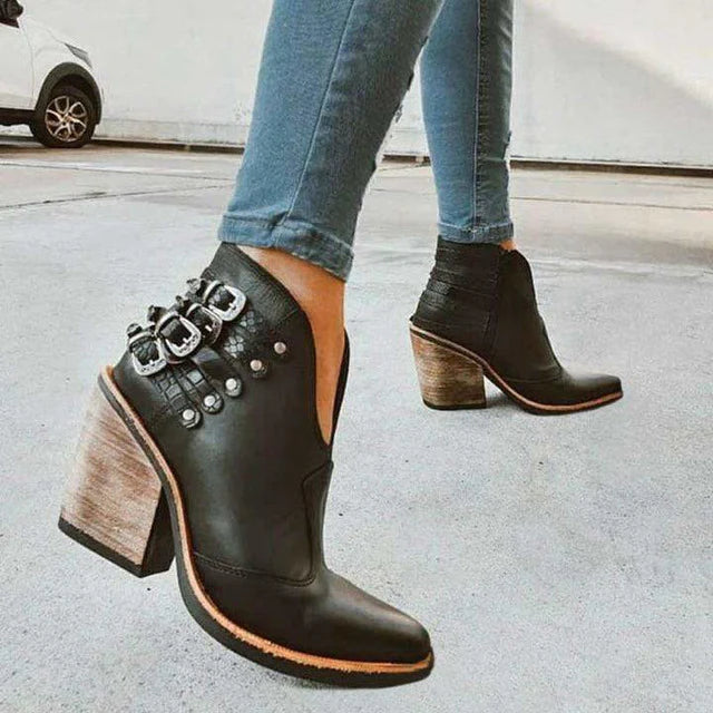 Daniela - Botines Tacón Grueso Urbanos